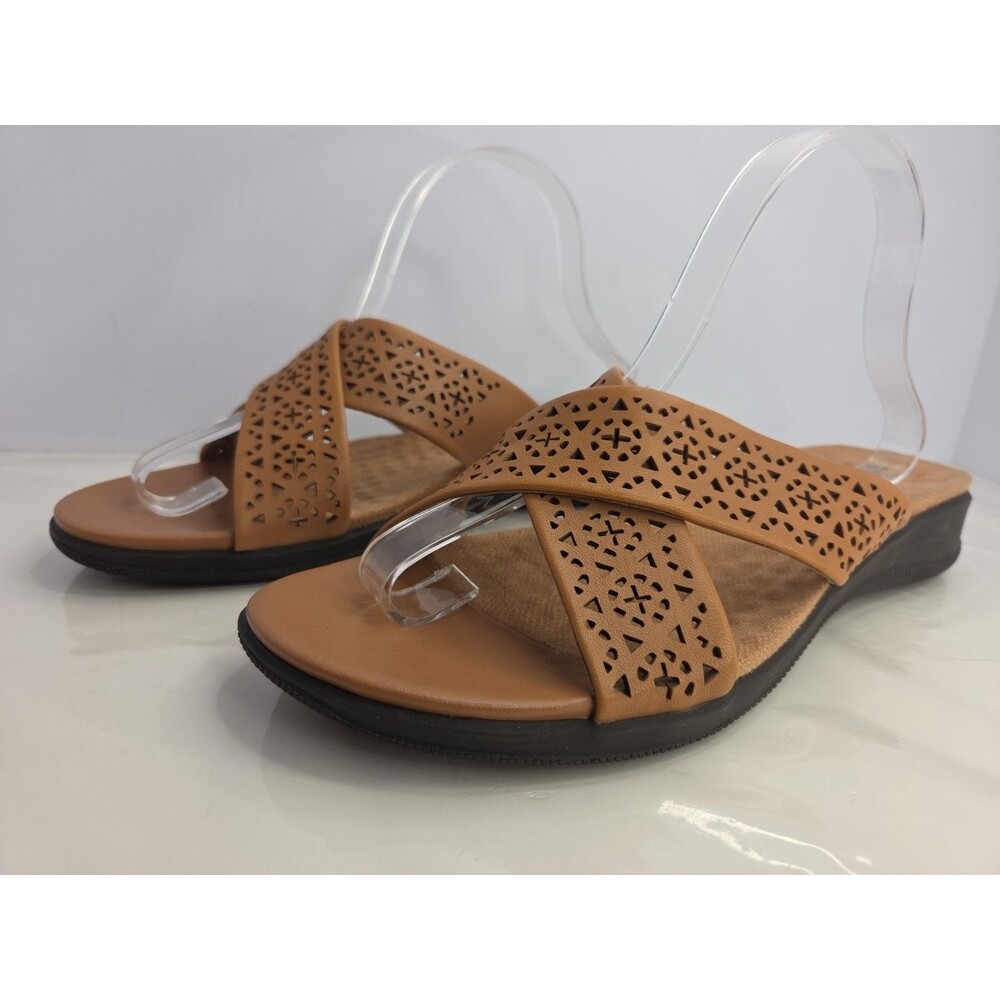 Softwalk Tillman S1502-267 Womens Brown Leather Comfort Slides Sandals Sz 12 EUC - Picture 5 of 13